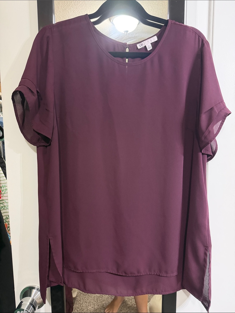 DR2 Short-Sleeve Blouse in Plum